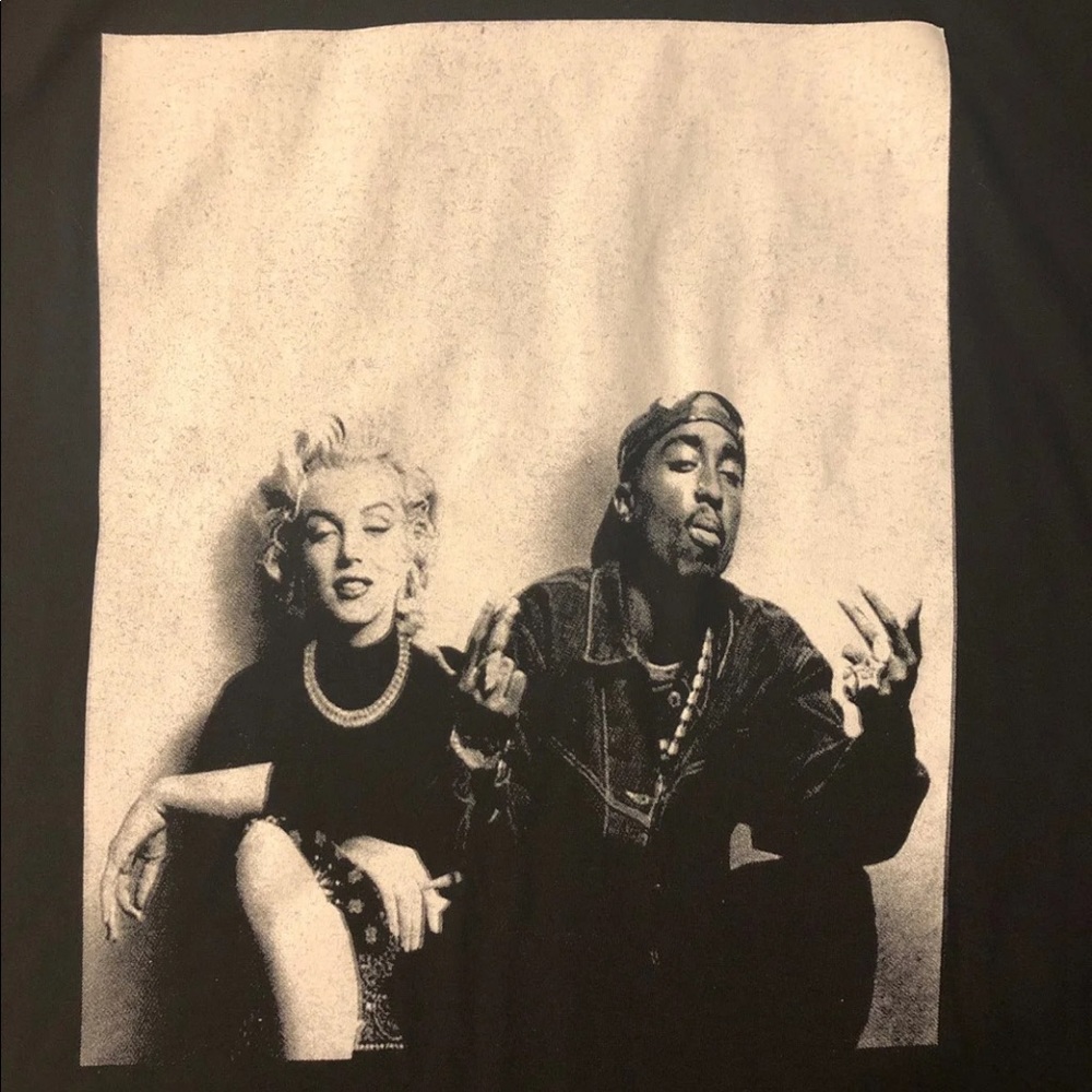 Marilyn Monroe Tupac Shakur Cotton T-shirt